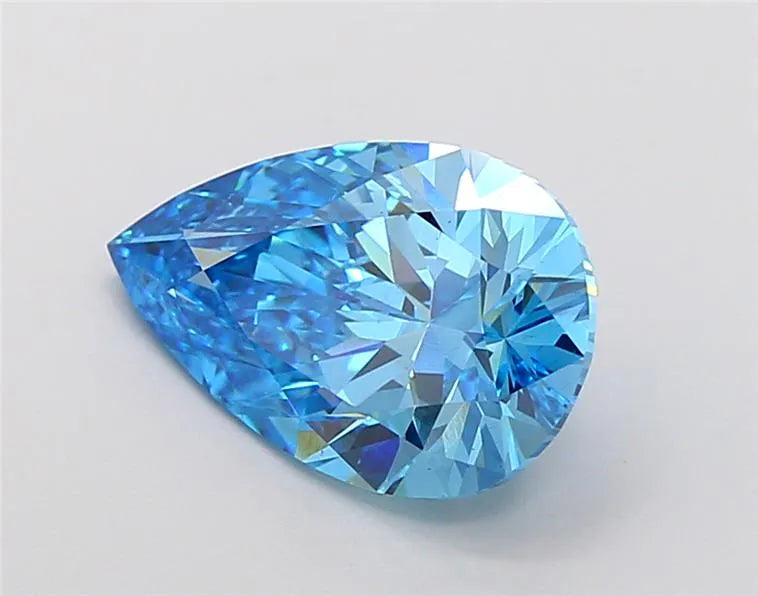 3.00ct Pear Lab Grown Diamond (Colour Fancy Vivid Blue, Clarity VS1, Cut GD, IGI Certified)