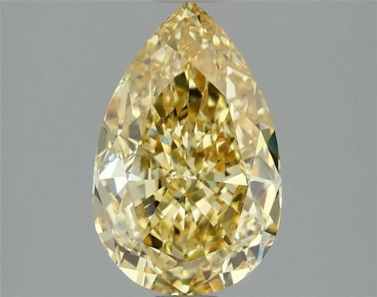 2.03ct Pear Lab Grown Diamond (Fancy Intense Yellow, Clarity VVS2, IGI)