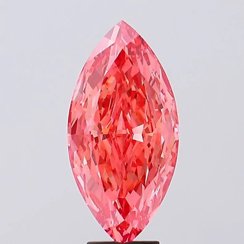 6.39ct Marquise Lab Grown Diamond (Fancy Vivid Pink, Clarity VS2, IGI)