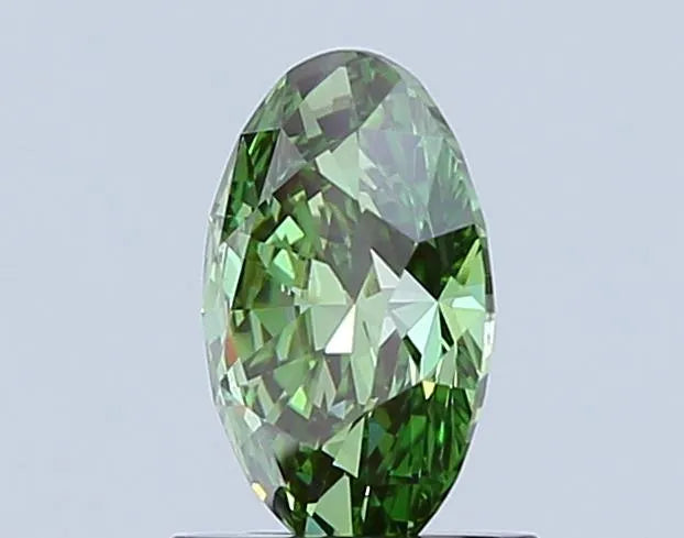 1.00ct Oval Lab Grown Diamond (Fancy Vivid Green, Clarity VS1, IGI)