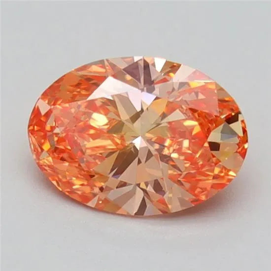 1.09ct Oval Lab Grown Diamond (Fancy Vivid Pink Orange, Clarity VVS1, Cut EX, IGI)