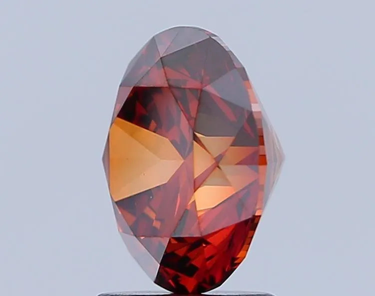 2.23ct Round Lab Grown Diamond (Fancy Vivid Orange, Clarity VS2, Cut EX, IGI)