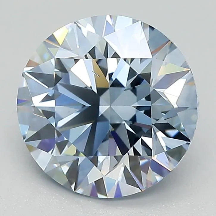 2.41ct Round Lab Grown Diamond (Fancy Blue, Clarity VS2, Cut VG, IGI)