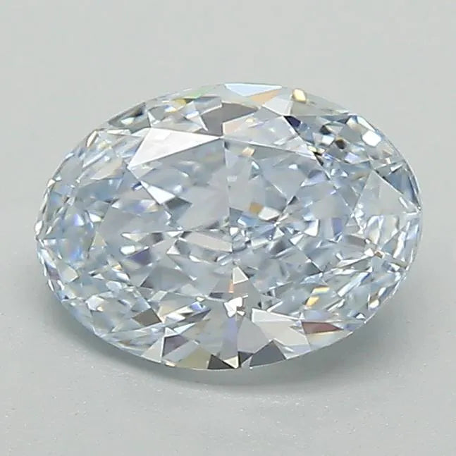 1.09ct Oval Lab Grown Diamond (Fancy Blue, Clarity VVS1, Cut GD, IGI)