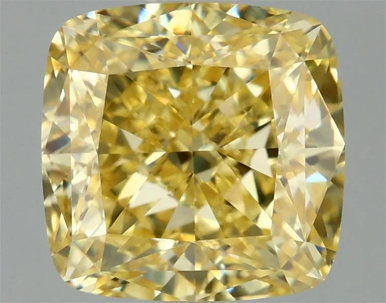2.03ct Cushion modified Lab Grown Diamond (Colour Fancy Vivid Yellow, Clarity VVS2, IGI Certified)