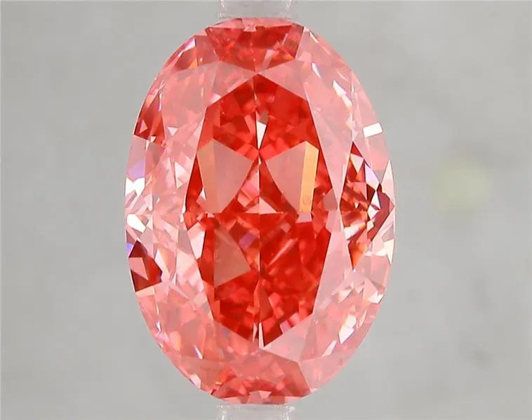 5.20ct Oval Lab Grown Diamond (Colour Fancy Vivid Red, Clarity VS1, IGI Certified)