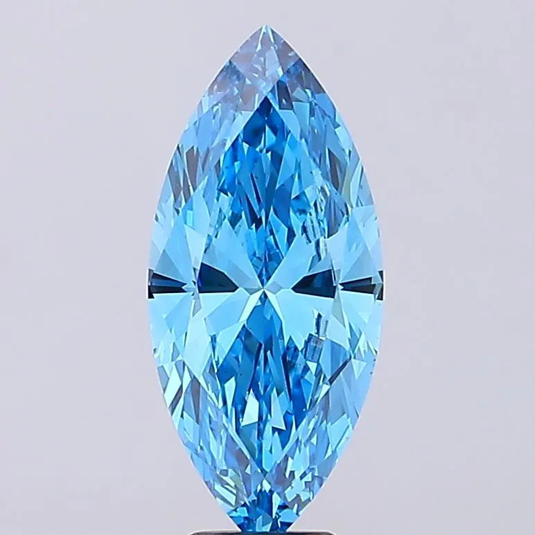 6.01ct Marquise Lab Grown Diamond (Colour Fancy Vivid Blue, Clarity VS1, IGI Certified)