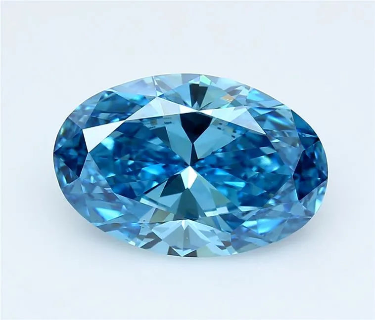 5.03ct Oval Lab Grown Diamond (Colour Fancy Vivid Blue, Clarity VS1, IGI Certified)