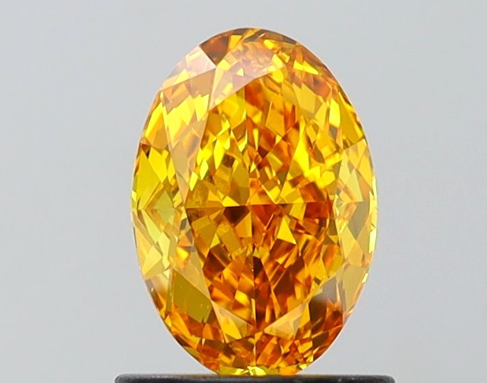 1.04ct Oval Lab Grown Diamond (Fancy Vivid Yellow, Clarity VS1, IGI)