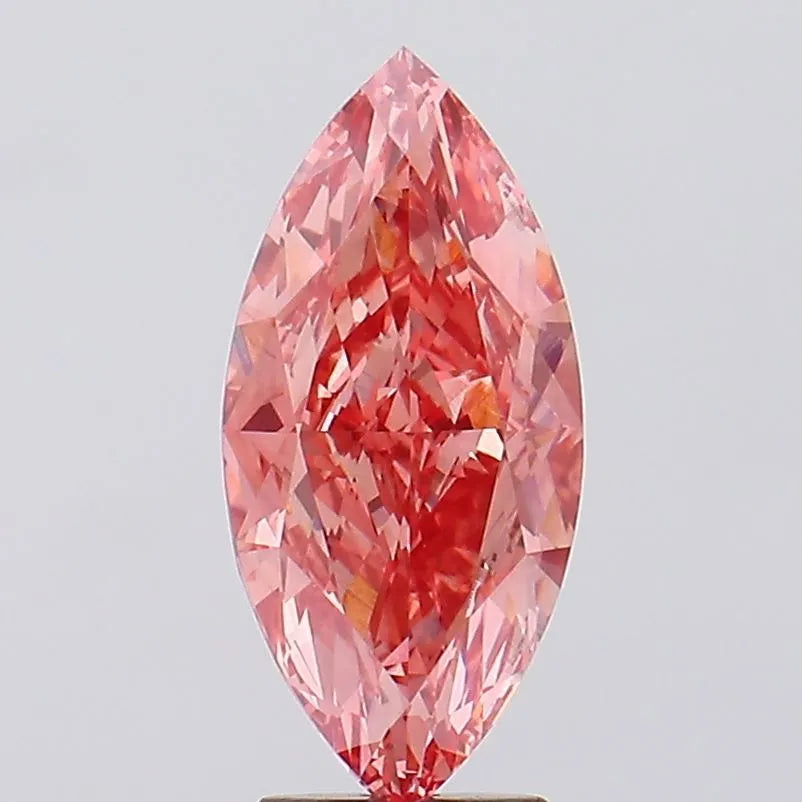 4.14ct Marquise Lab Grown Diamond (Fancy Vivid Pink, Clarity VS1, IGI)