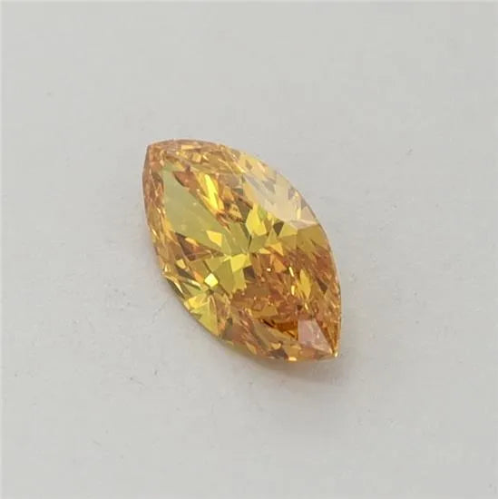 0.33ct Marquise Lab Grown Diamond (Fancy Vivid Orangey Yellow, Clarity VVS1, IGI)