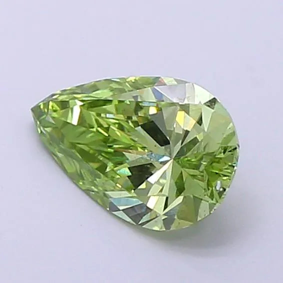 1.02ct Pear Lab Grown Diamond (Fancy Vivid Green, Clarity VS2, IGI)