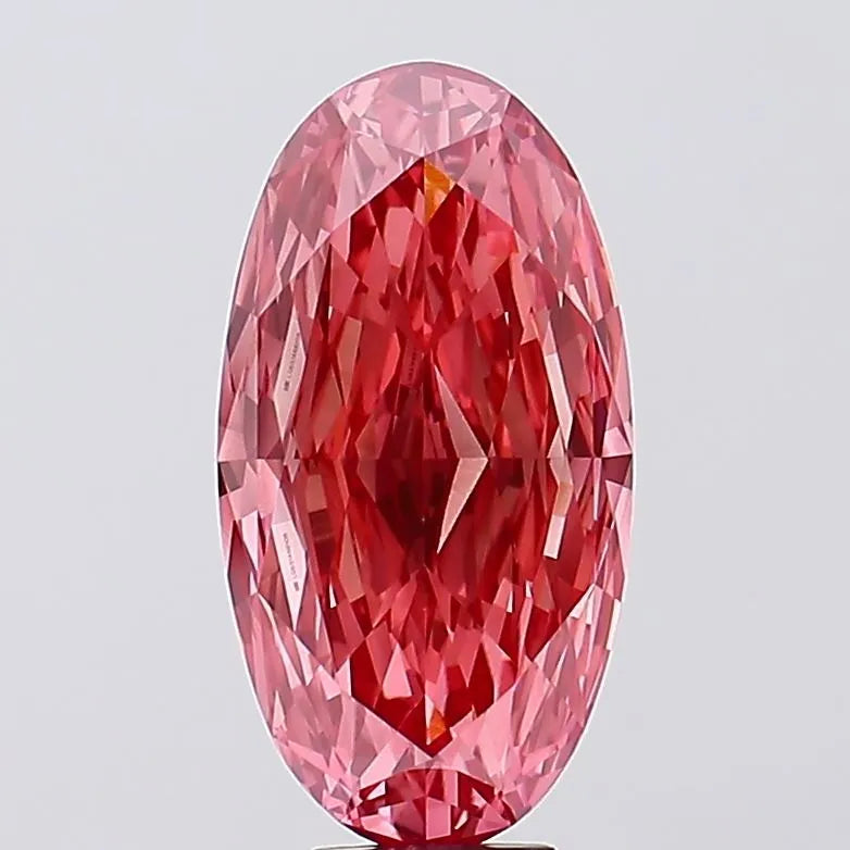 9.18ct Oval Lab Grown Diamond (Fancy Vivid Pink, Clarity VVS2, IGI)