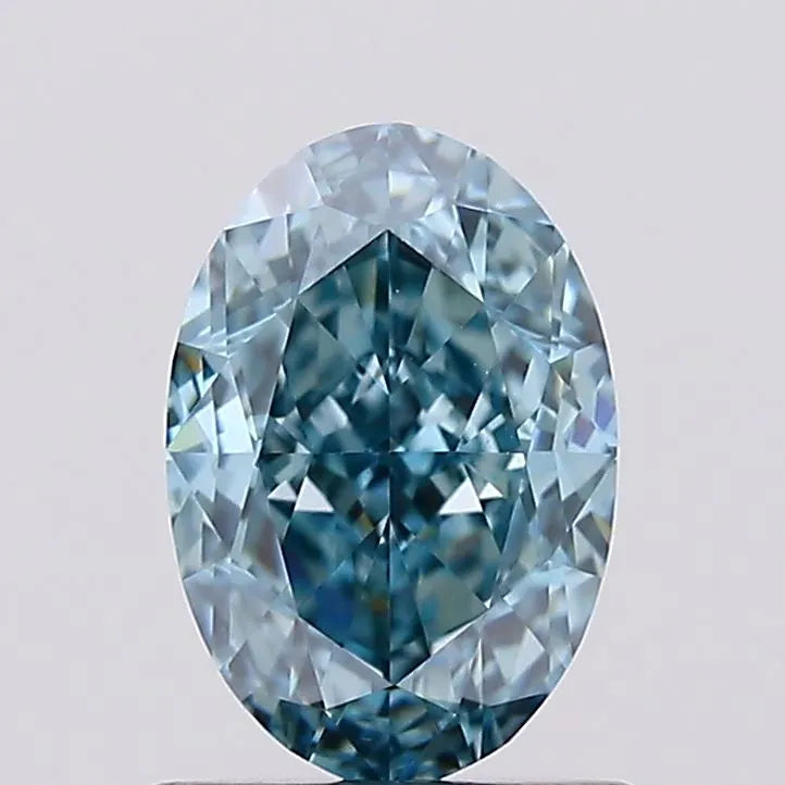 1.05ct Oval Lab Grown Diamond (Fancy Vivid Blue, Clarity VVS2, IGI)