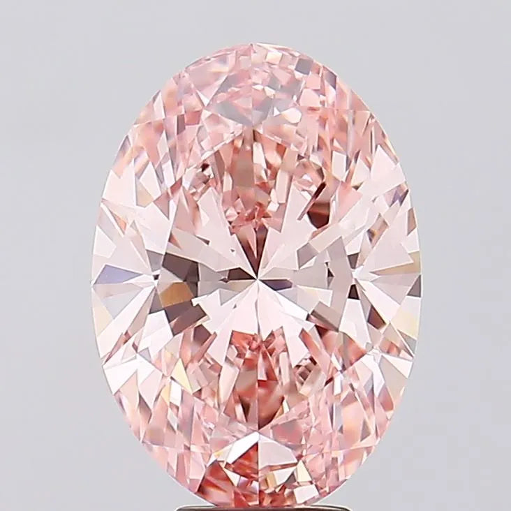 7.20ct Oval Lab Grown Diamond (Fancy Vivid Pink, Clarity VVS2, IGI)