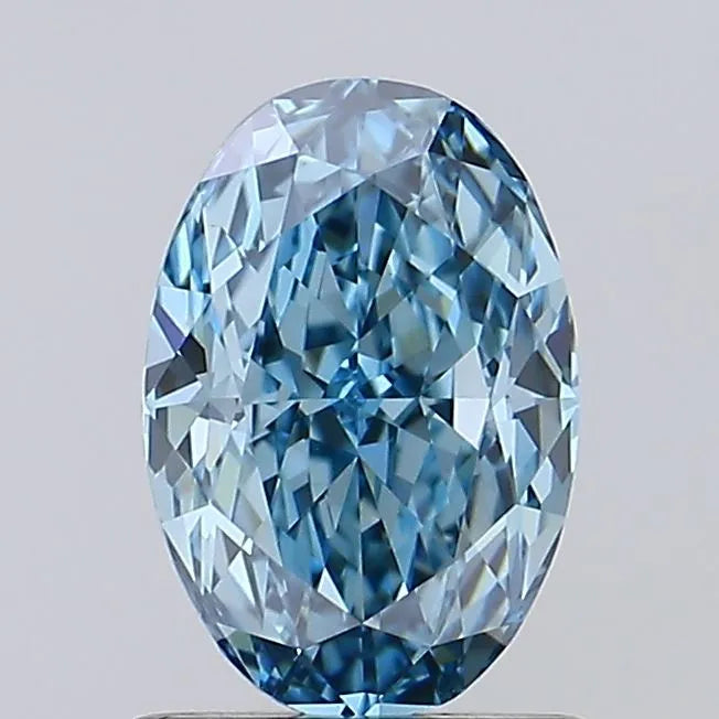 1.22ct Oval Lab Grown Diamond (Fancy Vivid Blue, Clarity VVS2, IGI)