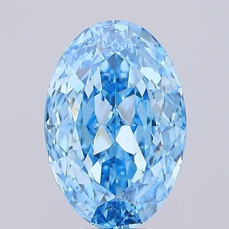 9.71ct Oval Lab Grown Diamond (Fancy Vivid Blue, Clarity VS1, IGI)