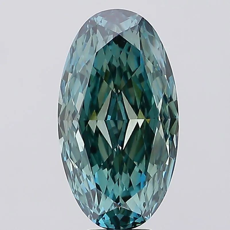 9.10ct Oval Lab Grown Diamond (Fancy Vivid Green, Clarity VVS2, IGI)