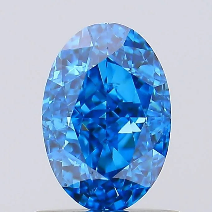 1.01ct Oval Lab Grown Diamond (Fancy Vivid Blue, Clarity VS1, IGI)