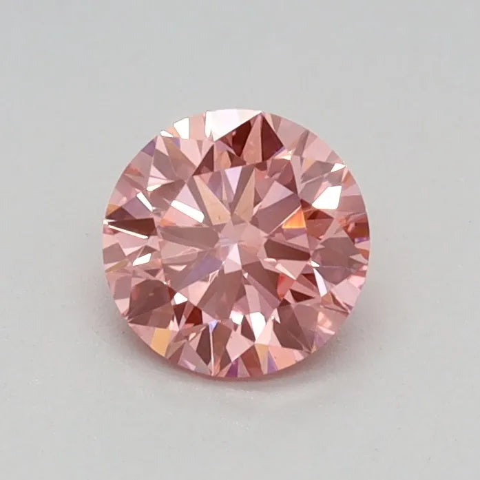 0.38ct Round Lab Grown Diamond (Fancy Vivid Pink, Clarity VS1, Cut ID, IGI)