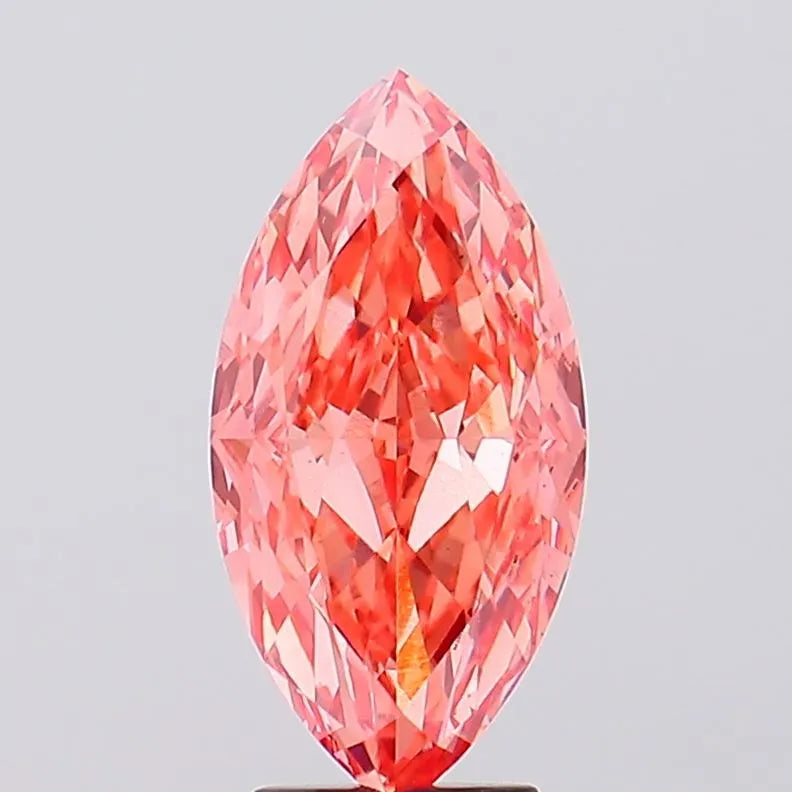 4.65ct Marquise Lab Grown Diamond (Fancy Vivid Pink, Clarity VS1, IGI)