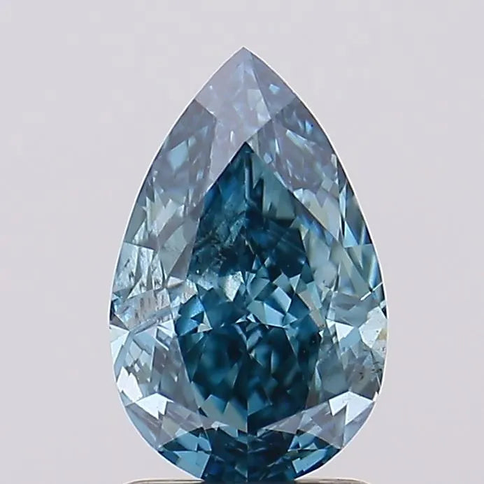 1.03ct Pear Lab Grown Diamond (Fancy Vivid Blue, Clarity VS2, IGI)