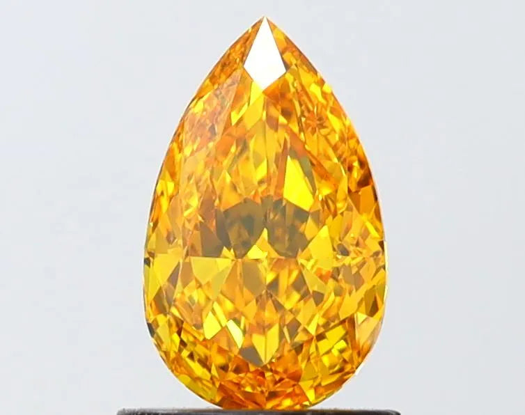 1.02ct Pear Lab Grown Diamond (Fancy Vivid Yellow, Clarity VVS2, IGI)