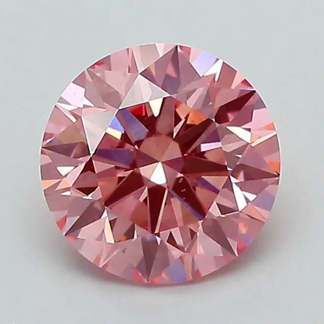 1.27ct Round Lab Grown Diamond (Colour Fancy Vivid Pink, Clarity VS1, Cut ID, IGI Certified)