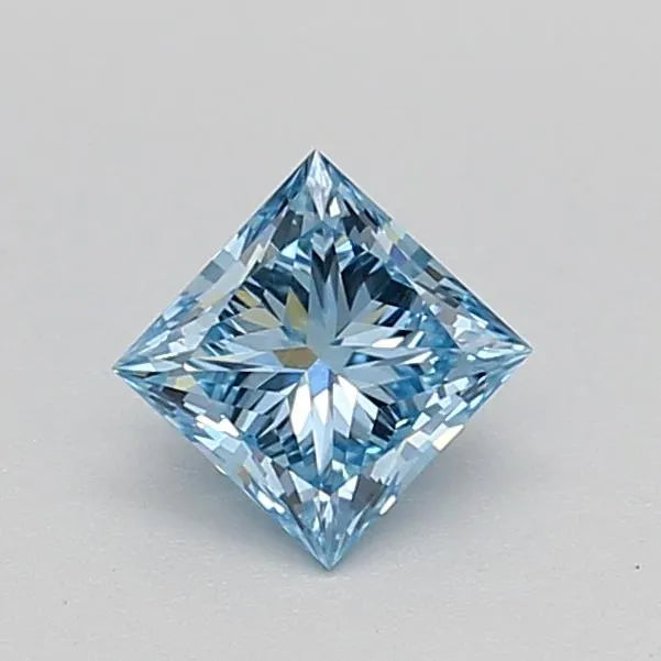 0.33ct Princess Lab Grown Diamond (Colour Fancy Vivid Blue, Clarity VVS2, IGI Certified)