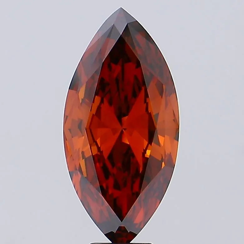 8.00ct Marquise Lab Grown Diamond (Fancy Vivid Brownish Orange, Clarity VS1, IGI)